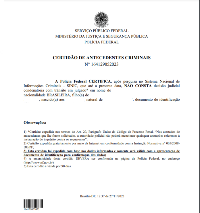 Certificado de antecedentes criminais para imigrar: guia completo